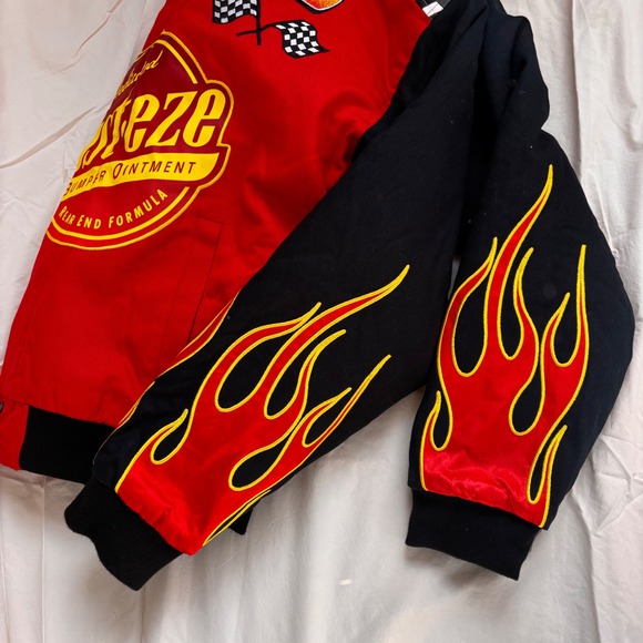 Men's Biker Disney Pixar Cars Lightning Mcqueen Racing Red Jacket Size XS New - Picture 4 of 16